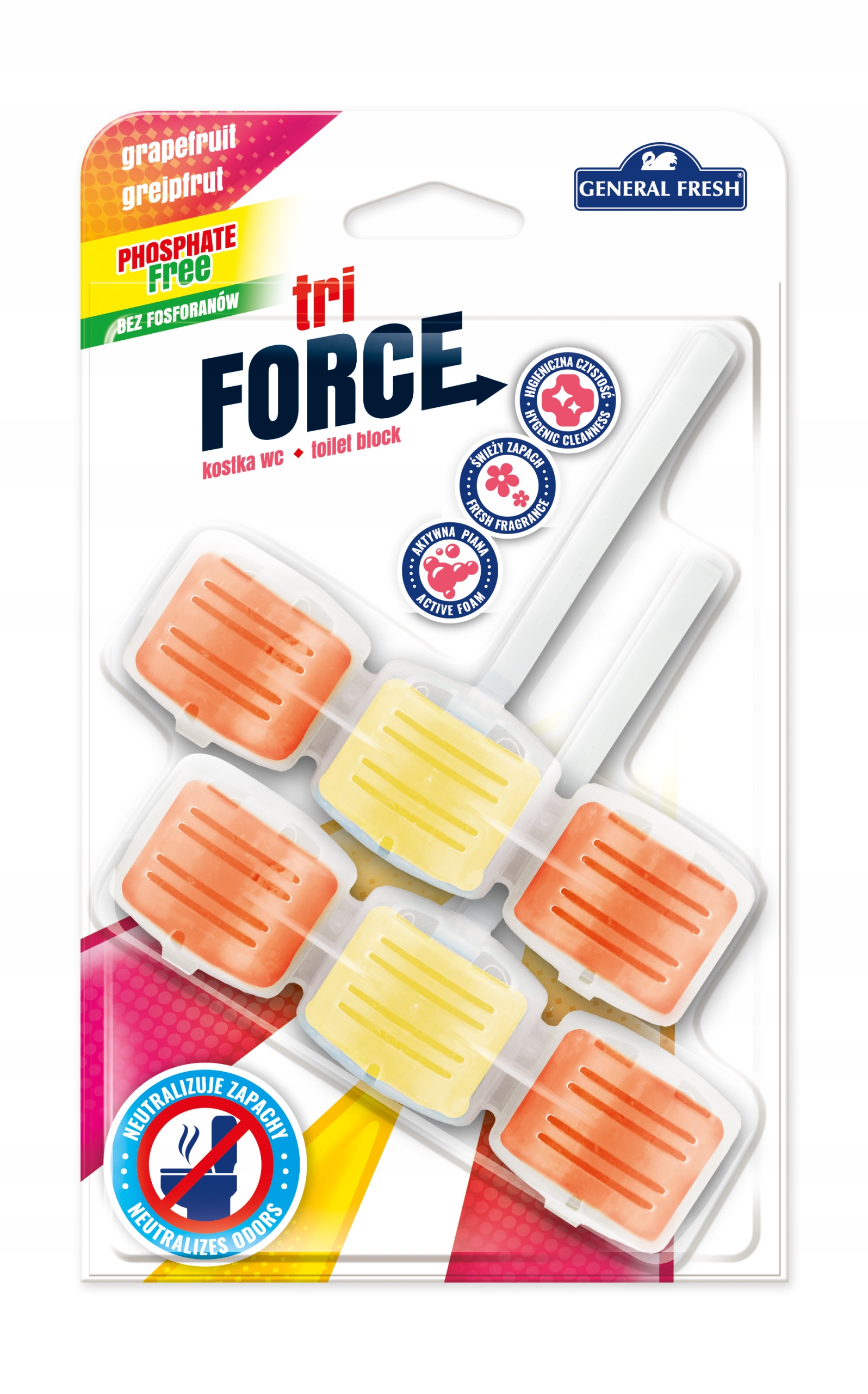 

General Fresh kostka Wc Tri-Force - grejpfrut x2