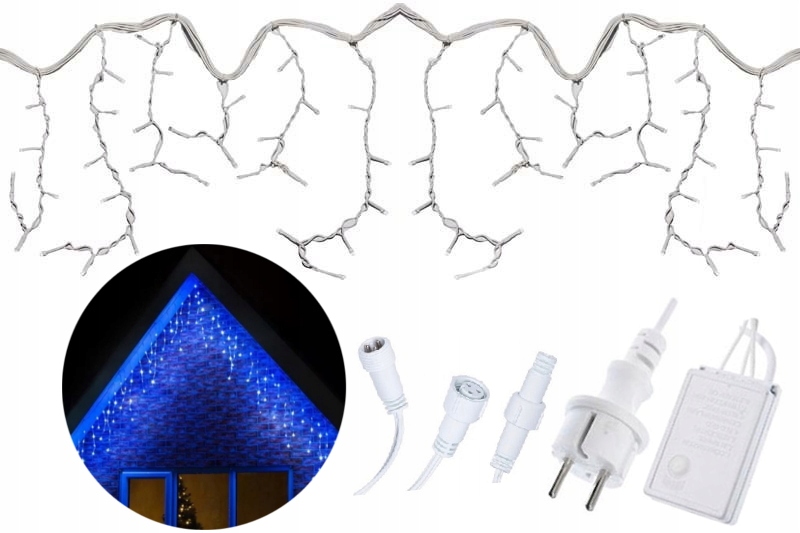 

Sople 200 Led Kurtyna Girlanda 9,5M Gruby Kabel Pl