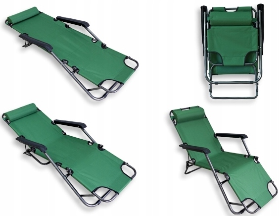 Ležadlo Skladacia Plážová Poduška Zelená