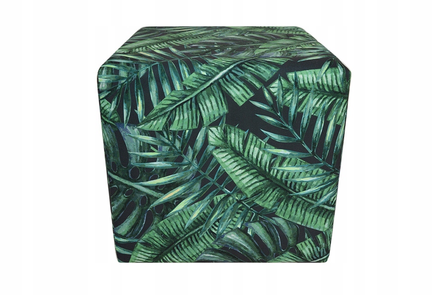 Кубический пуф 40x40 листья монстера ботанический папоротник купить в ...