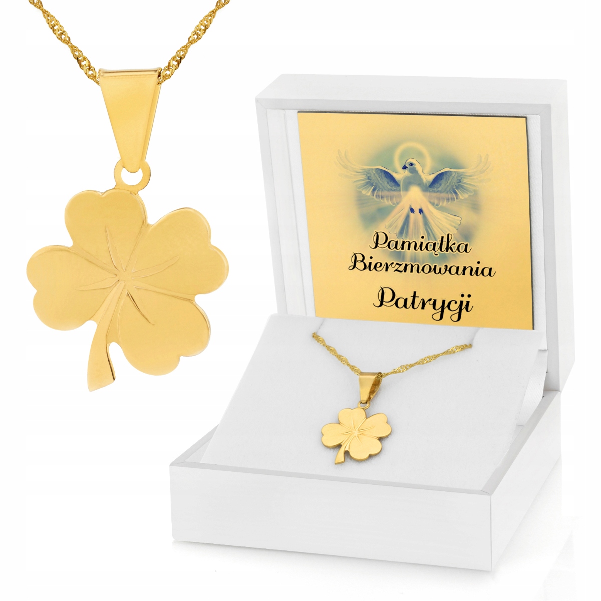 

Złota koniczynka 585 Prezent na bierzmowanie