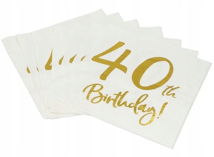 Papierowe serwetki 40 urodziny Birthday 10szt 33cm