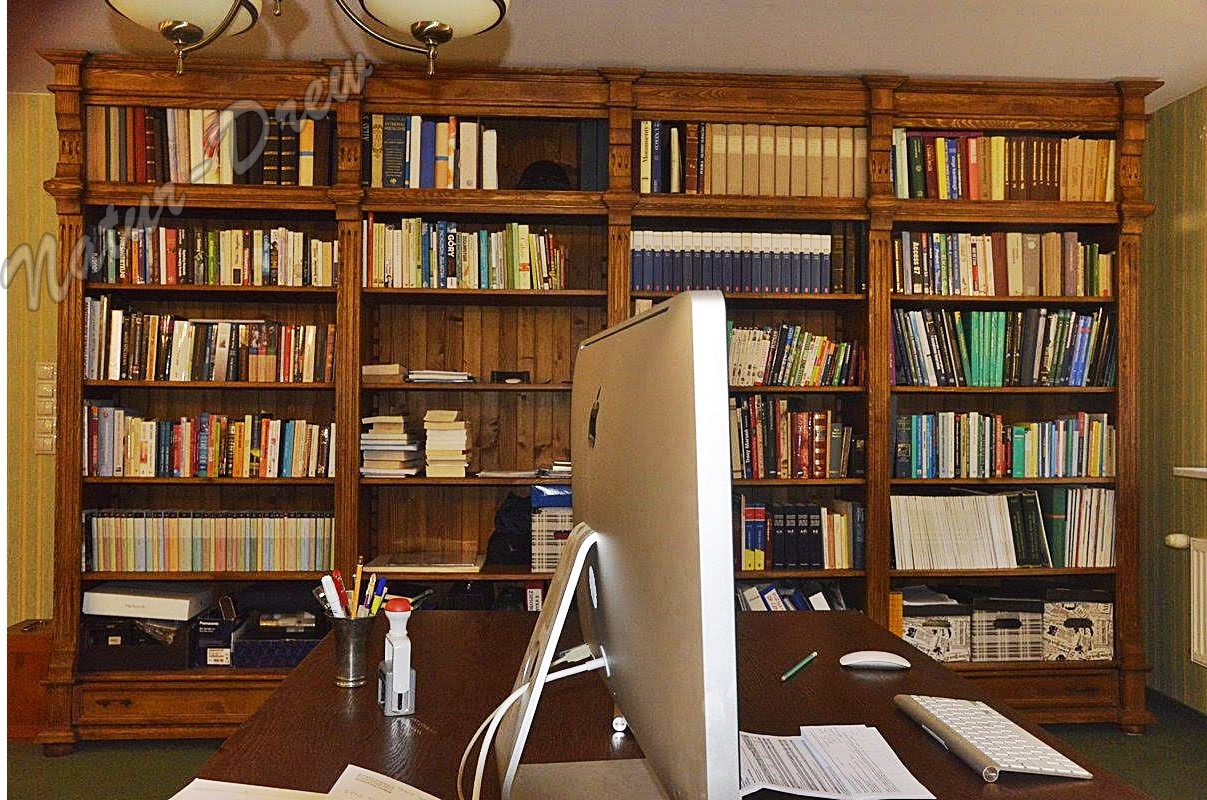 Regał z Drewna na wymiar - Zabudowa na Książki gablota Biblioteka NOWOSĆ Liczba półek 4