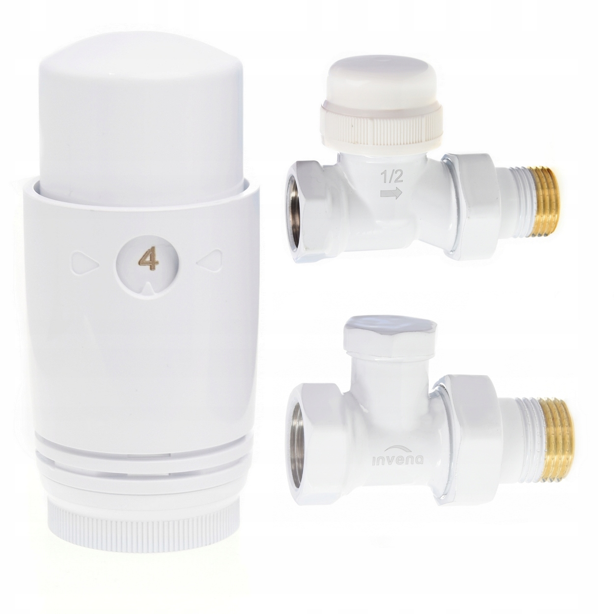 Termostatický Komplet Jednoduchý Ventil Hlavice Bílá