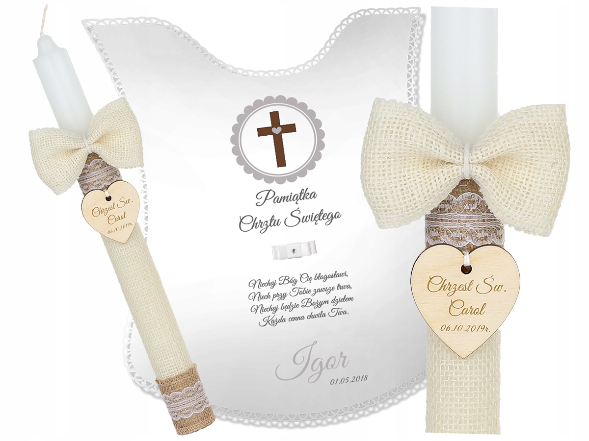 

Świeca Na Chrzest Szatka Do Chrztu Grawer Gromnica