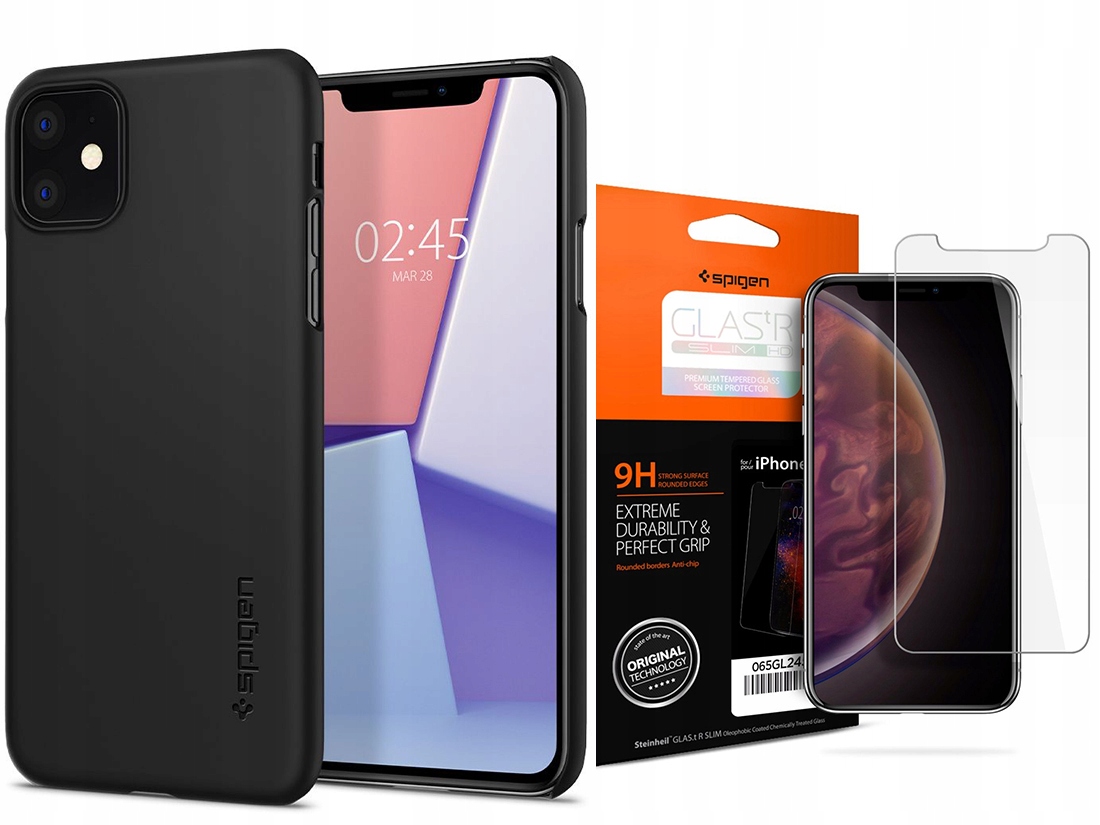 

Spigen Thin Fit - Etui Case Do - Iphone 11 +szkło