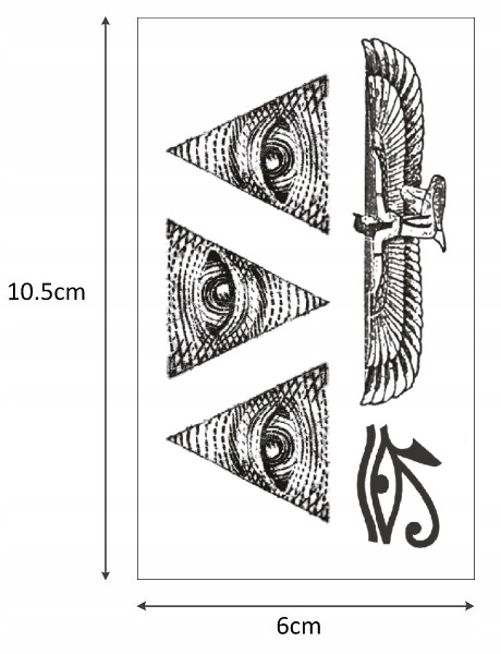 TATUAŻ TYMCZASOWY ZMYWALNY DAMSKI MĘSKI ILLUMINATI OKO FARAON SYMBOL RA Marka inny