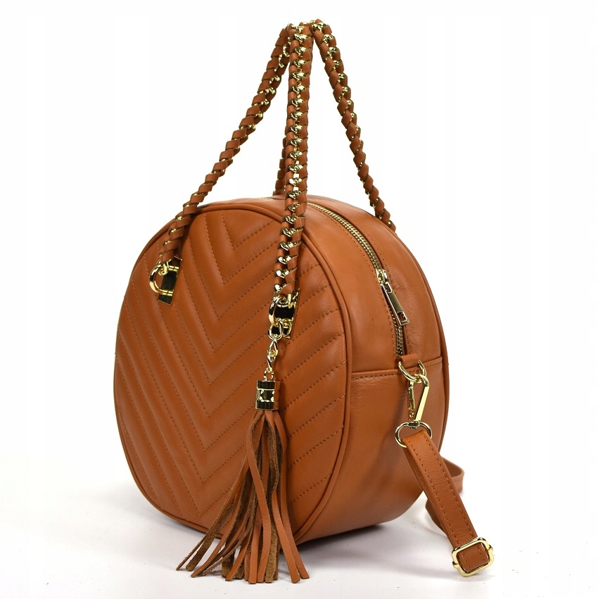 TOREBKA KUFEREK PIKOWANA SKÓRA NAT CAMEL 717D LUX Marka inna