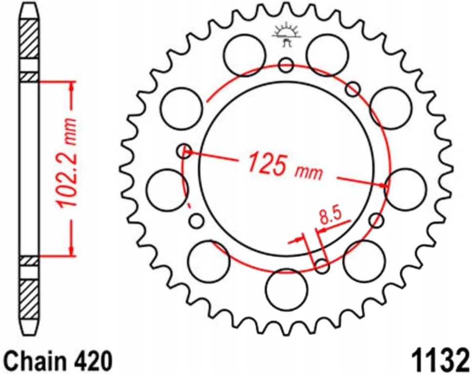 Zadní ozubení JTR1132 48-59Z Derbi Senda 50 R