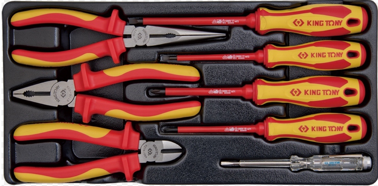 Izolované skrutkovače 1000V Skúšobník King Tony Vložka 9-40618GP