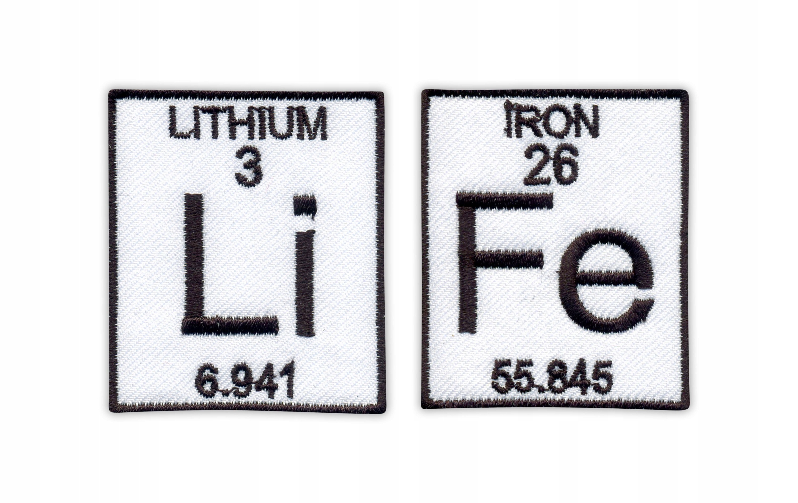 

Naszywki Li Fe - prezent dla chemika - pierwiastki