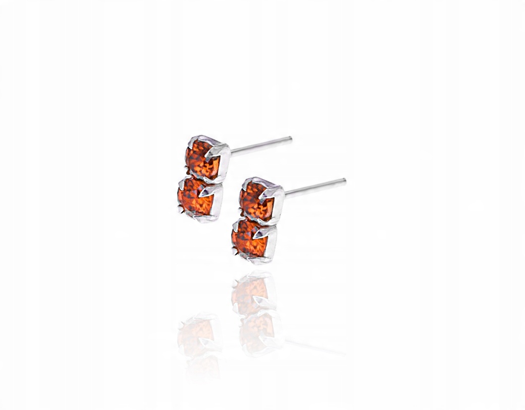 

Kolczyki Drobne Cyrkonia Orange Srebro 925 Tanie
