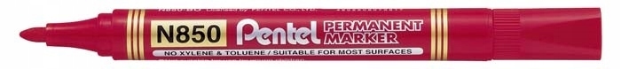 Marker permanentny PENTEL N850 czerwony okrągła k.