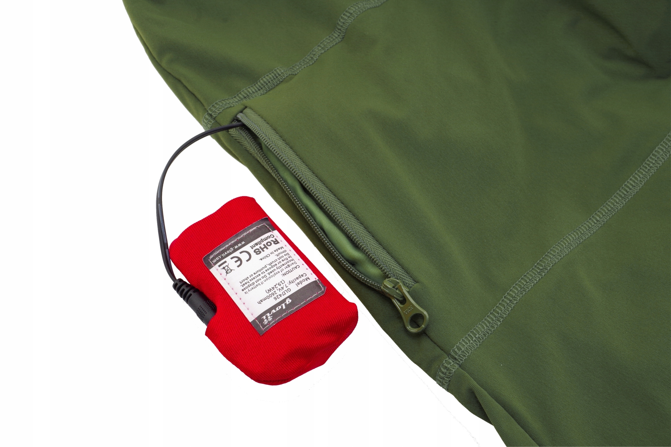 Elektricky vyhřívaná Mikina Glovii Khaki XL