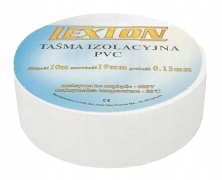

Taśma Klejąca Izolacyjna Lexton Biała 25m 19mm