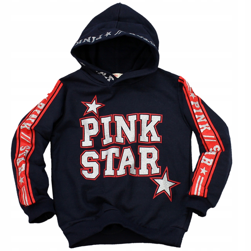 

Bluza Z Kapturem Ocieplana Brokat Granat 122 GH488