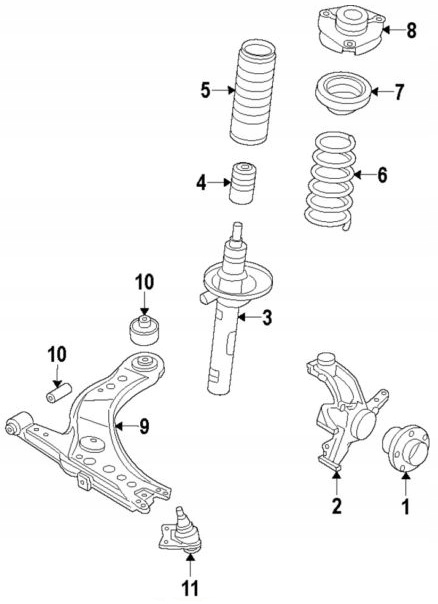 SPREŻYNA PRZÓD PASSAT SUPERB TDI TSI TFSI ORYGINAŁ Producent części Borsehung