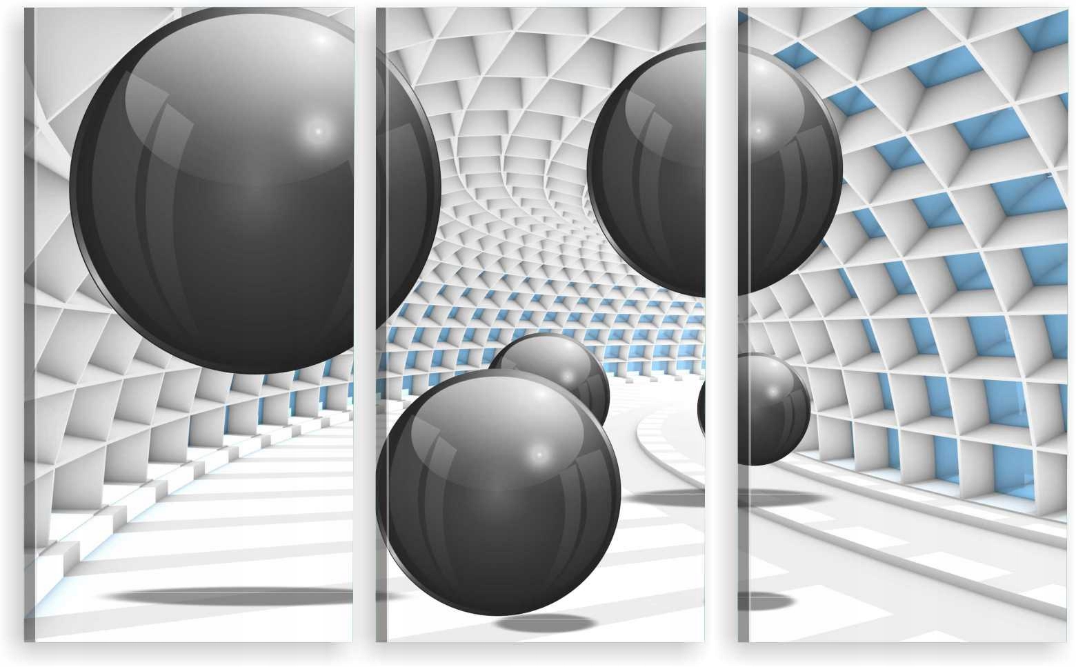 

Tryptyk Obraz Na Ścianę Czarne Kule Tunel 980 Wz