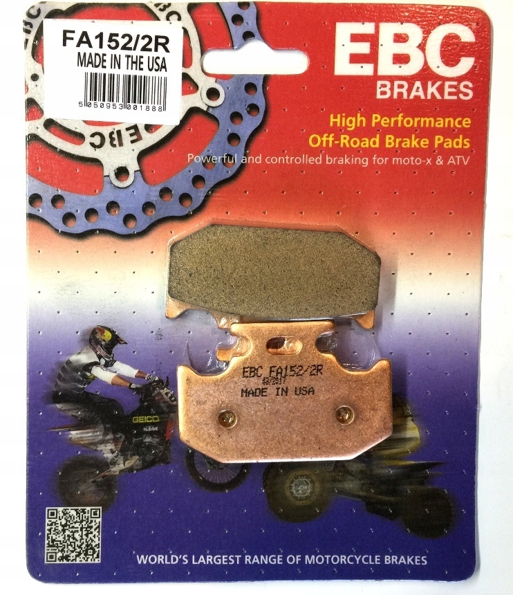 FA152/2R - КОЛОДКИ ЗАДНИЕ SUZUKI RM 125 RM RXX DRZ DR-С 250