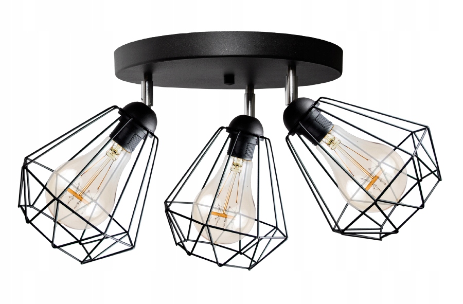 

Sufitowa Lampa Plafon Diament Loft Edison 3xE27