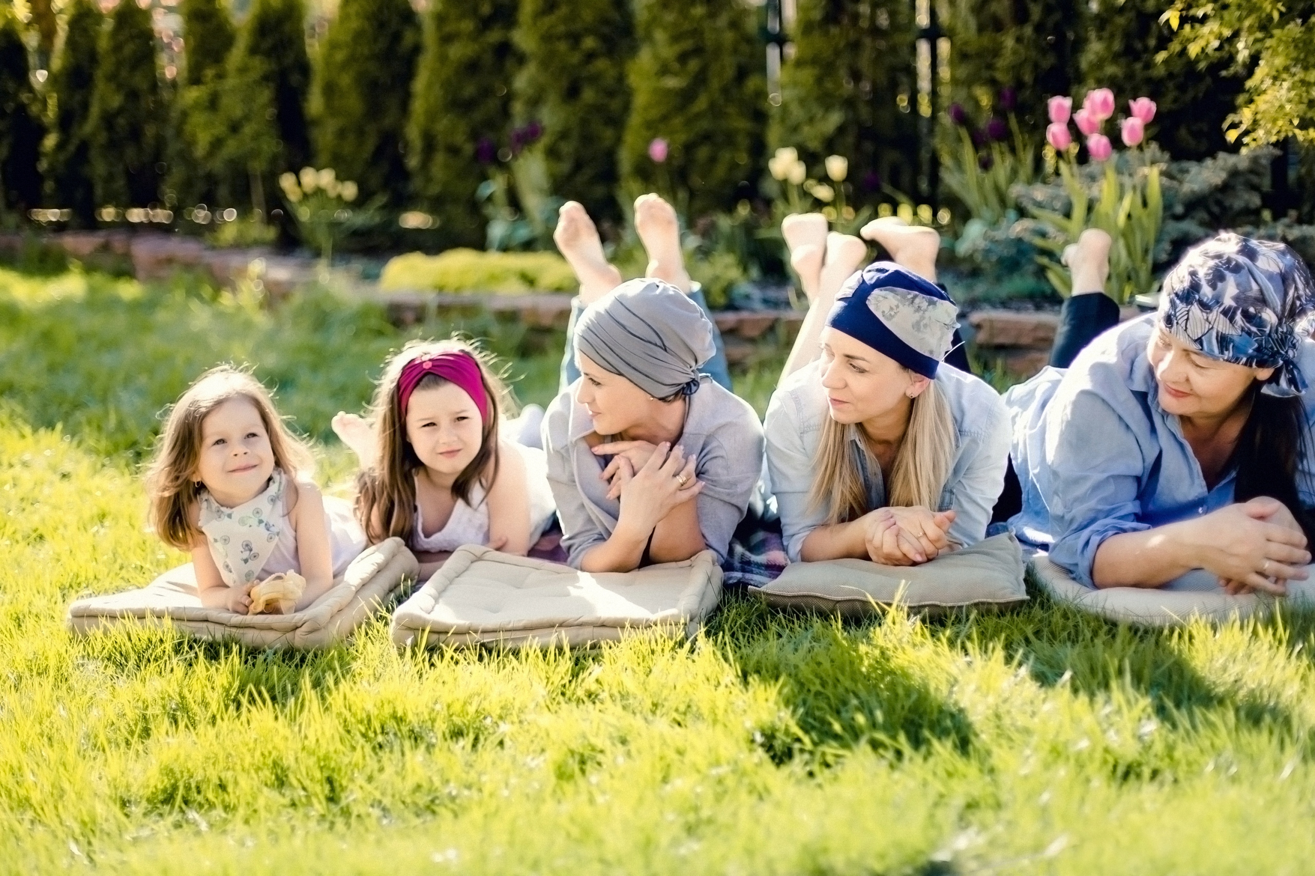 Turban Lena bm-róż chusta czapka Eva Design Wzór dominujący print (nadruk)