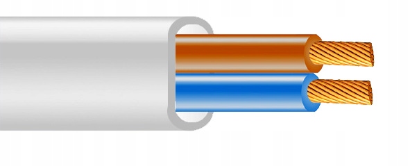 

Kabel Przewód prądowy Linka OMYp 2x1,5 Cu Biały 1m