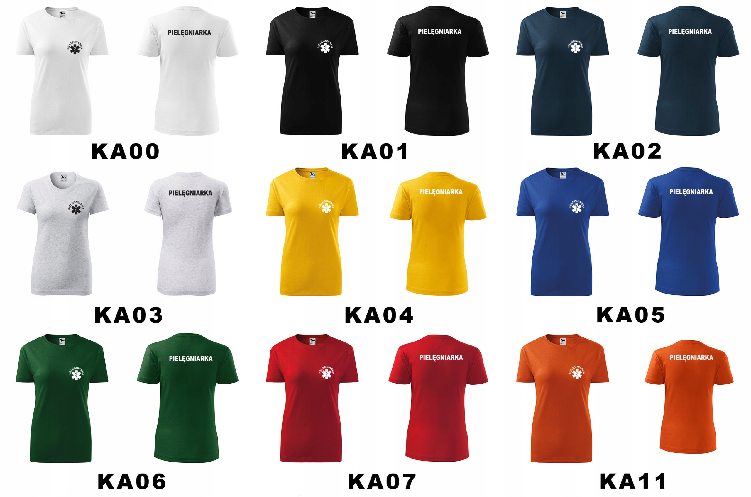 damska koszulka PIELĘGNIARKA 18 kolorów r. XL Rozmiar 42