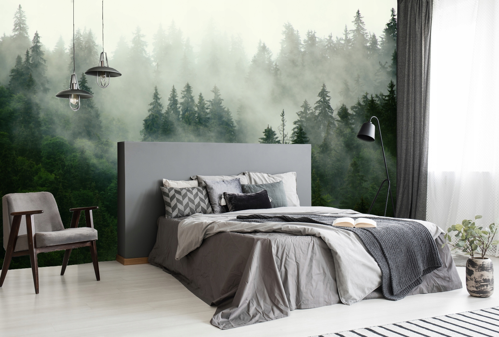 Fototapeta las we mgle Szerokość produktu 100 cm