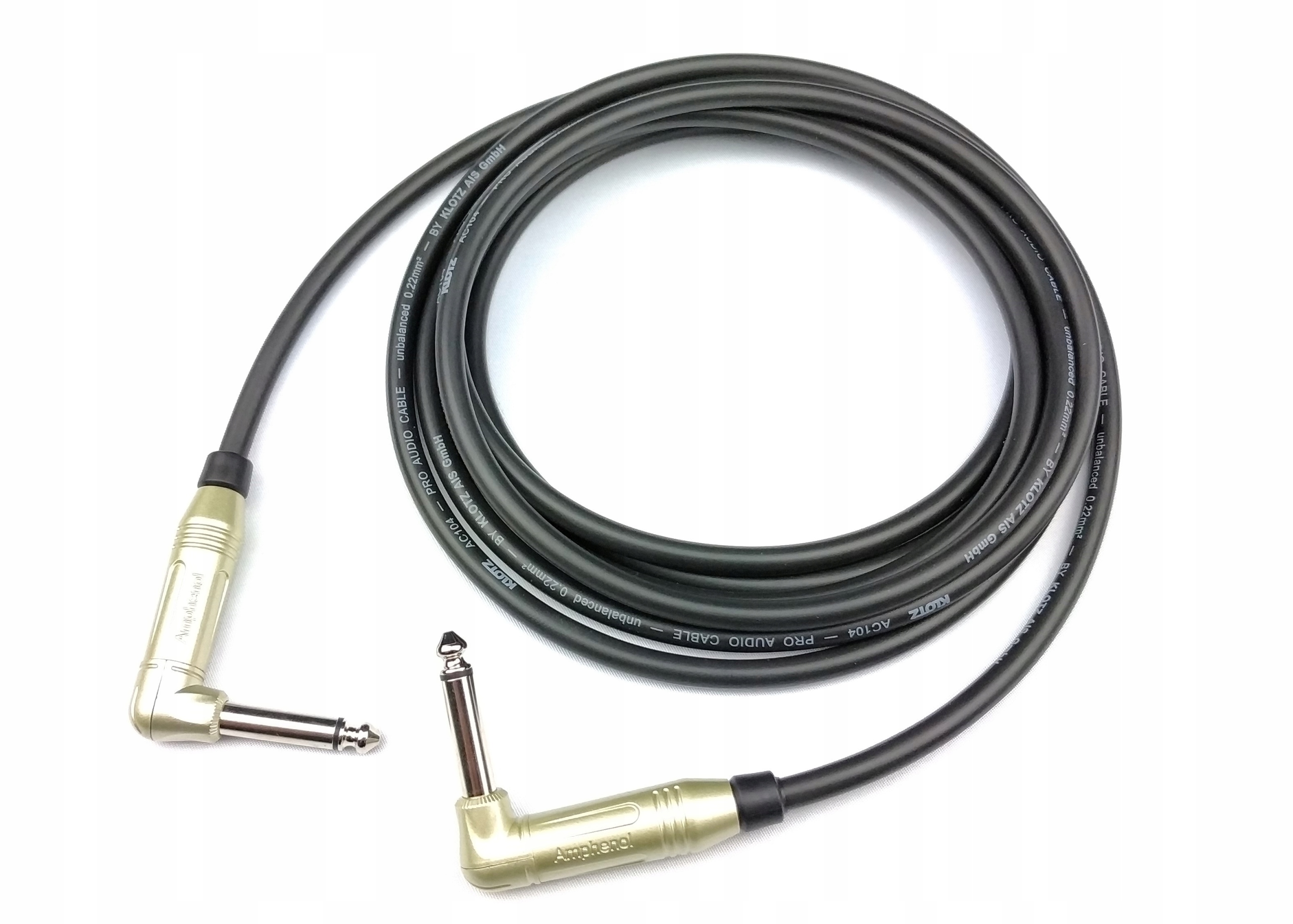 Kytarový kabel Klotz 2 x úhlový Jack černý 10 m