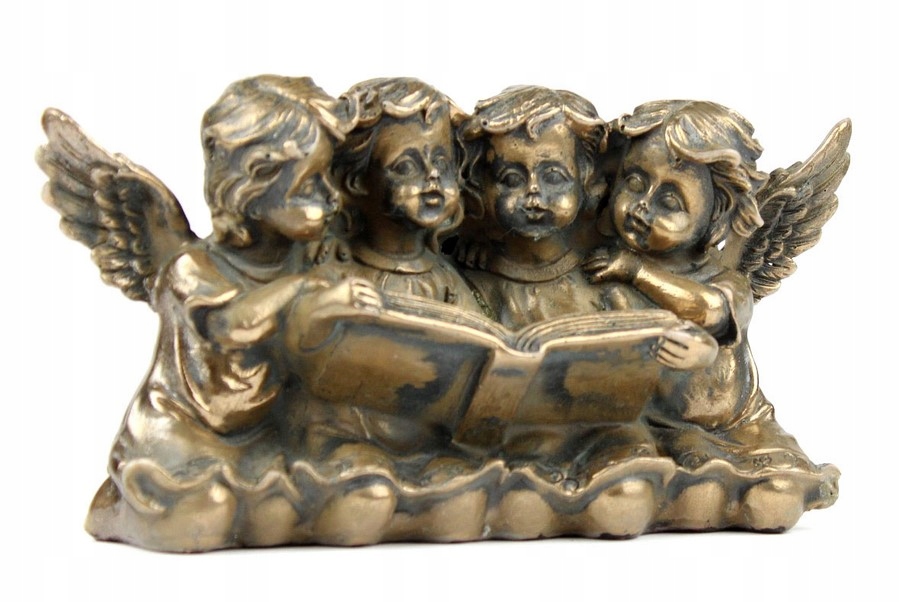 FIGURKA CZTERY ANIOŁKI ANIOŁY z księgą na PREZENT