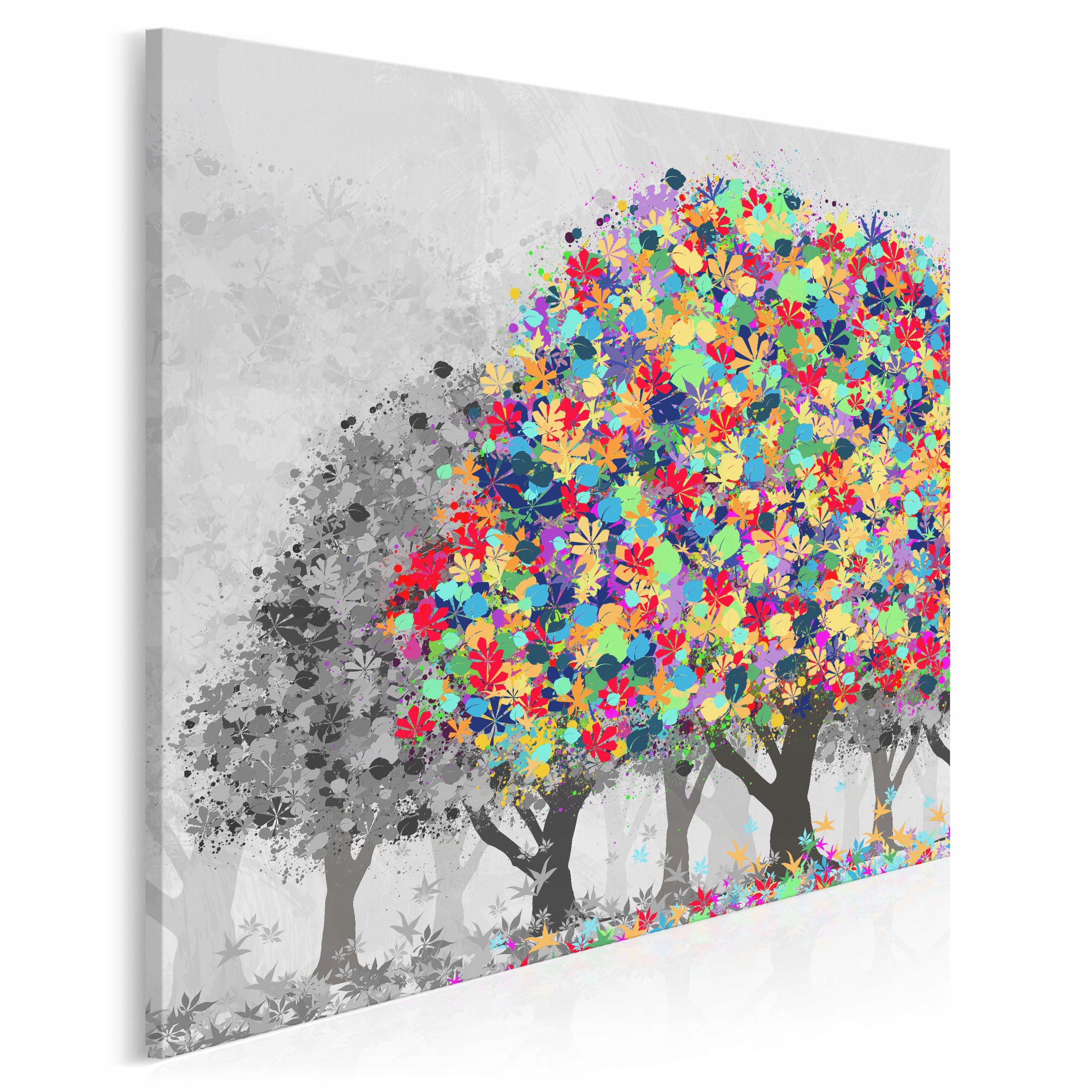 

74602 Obraz na płótnie Drzewo Szary Kolorowy