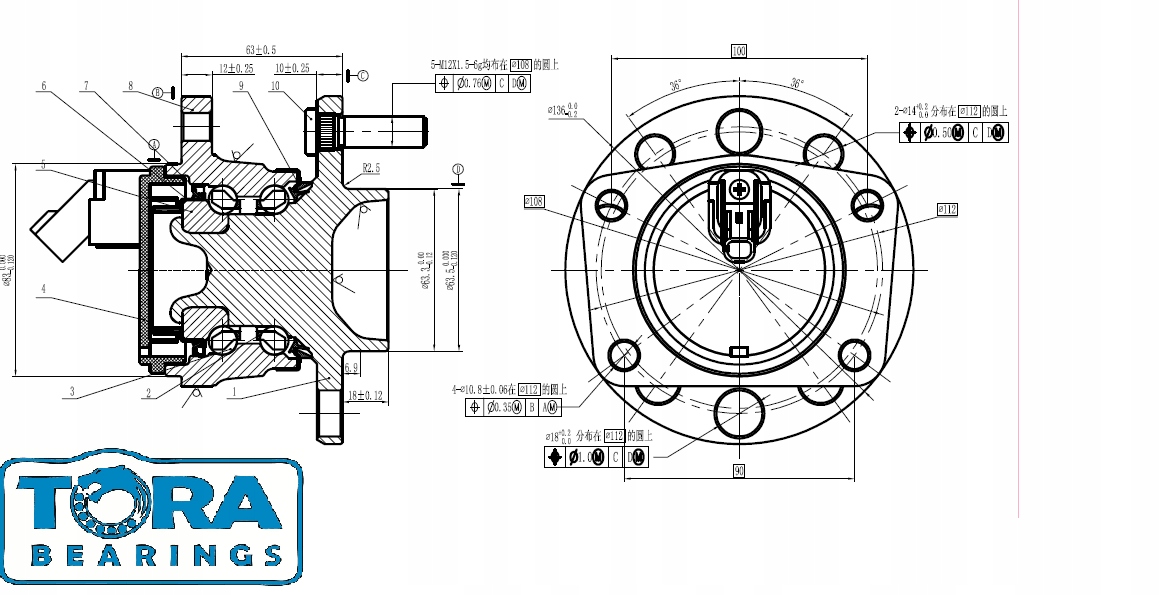 LOZYSKO KOLA PIASTA TYL FORD MONDEO MK3 MKIII Part number 01 97386