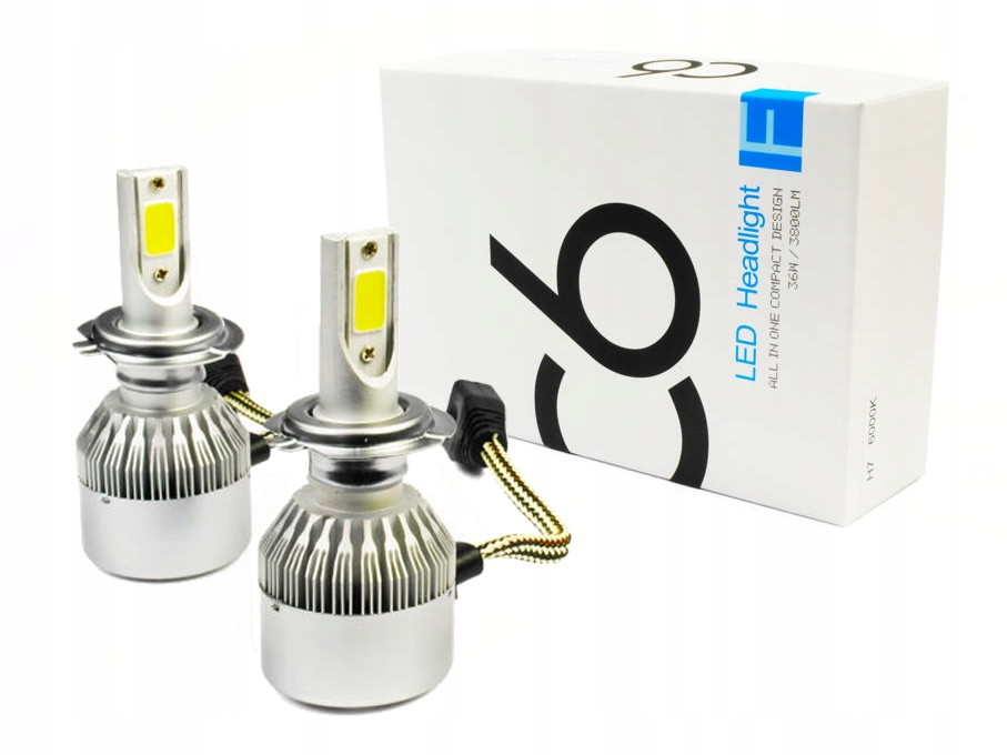 

Zestaw Led Cob H7 C6 72W 7600 lm żarówki Dzień/noc