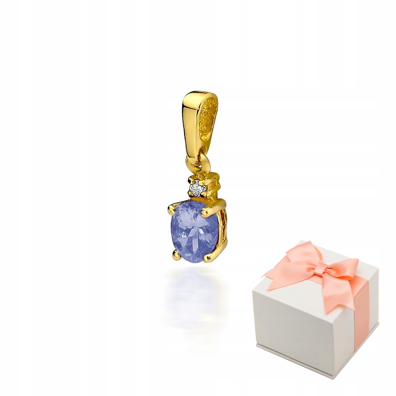 

Złota Zawieszka 585 Z Tanzanitem I Brylantem