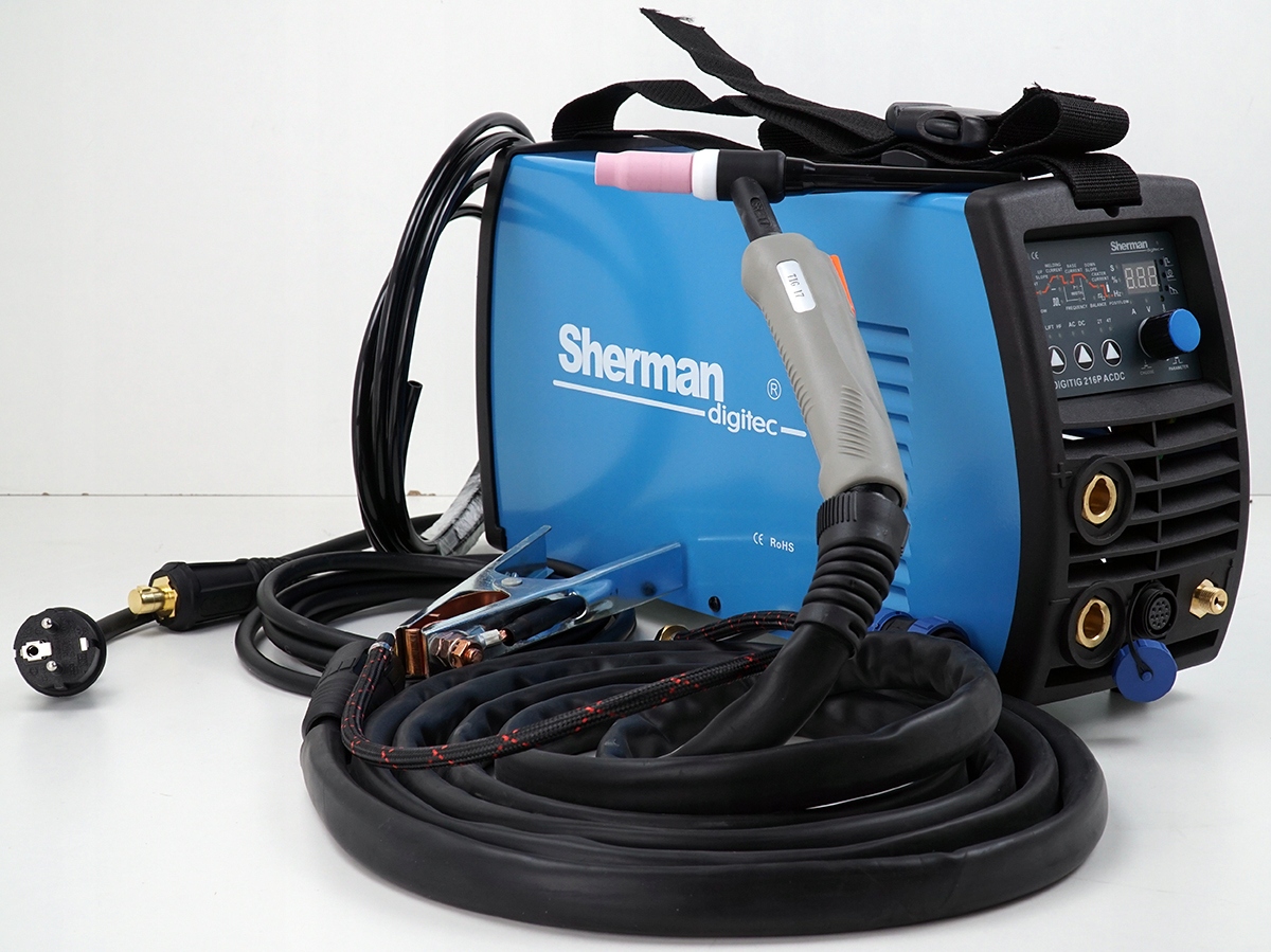 Spawarka TIG Sherman 200 AC/DC Puls zestaw butla Kod producenta Sherman DIGITIG 216P HRS1