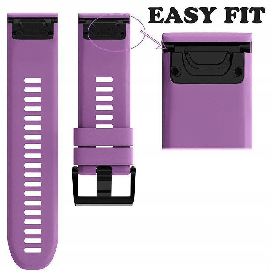 FIOLETOWY Silikonowy Pasek Garmin FENIX 7 Solar Materiał paska guma