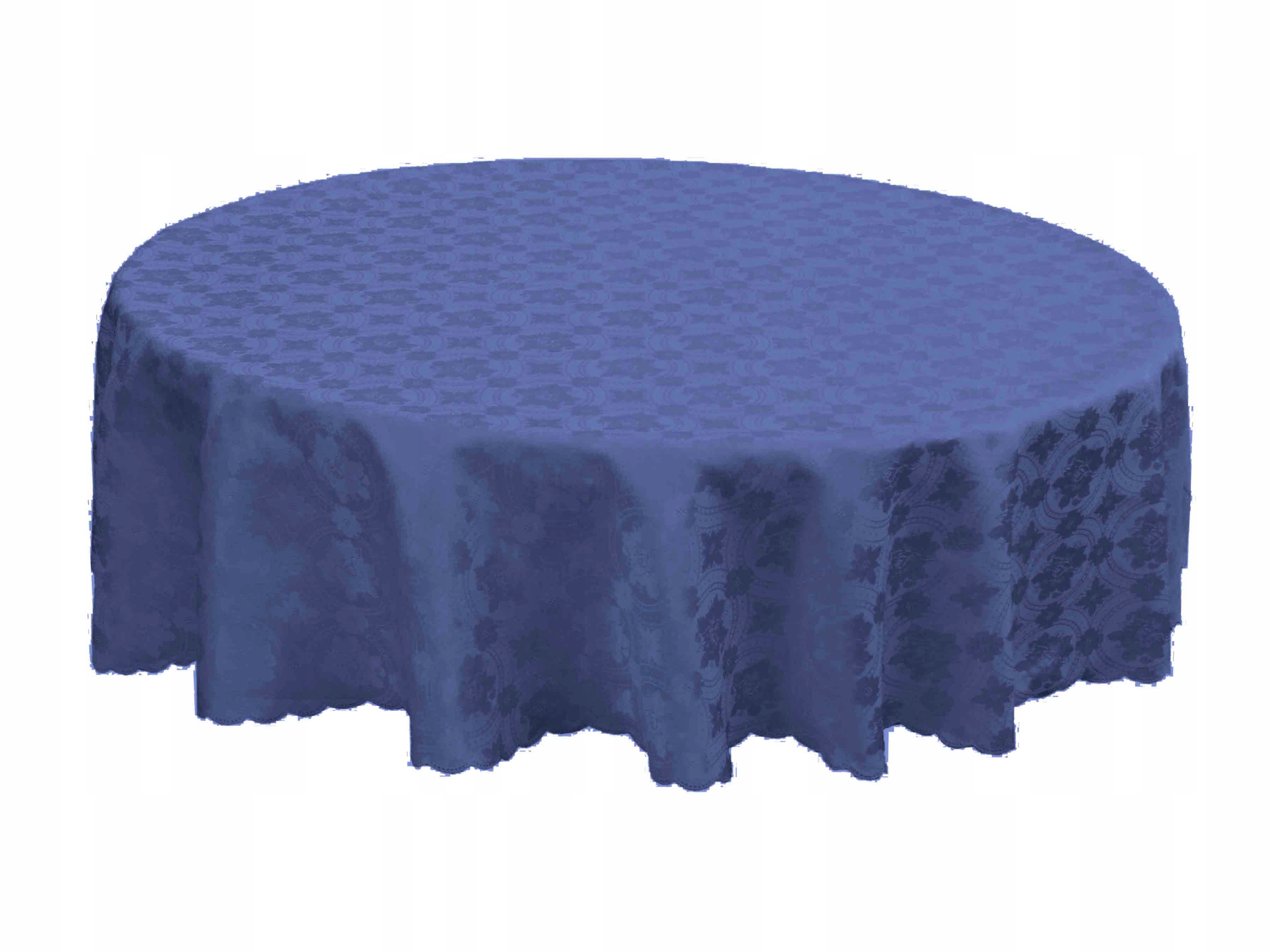 Obrus Okrągły Średnica 180cm Niebieski