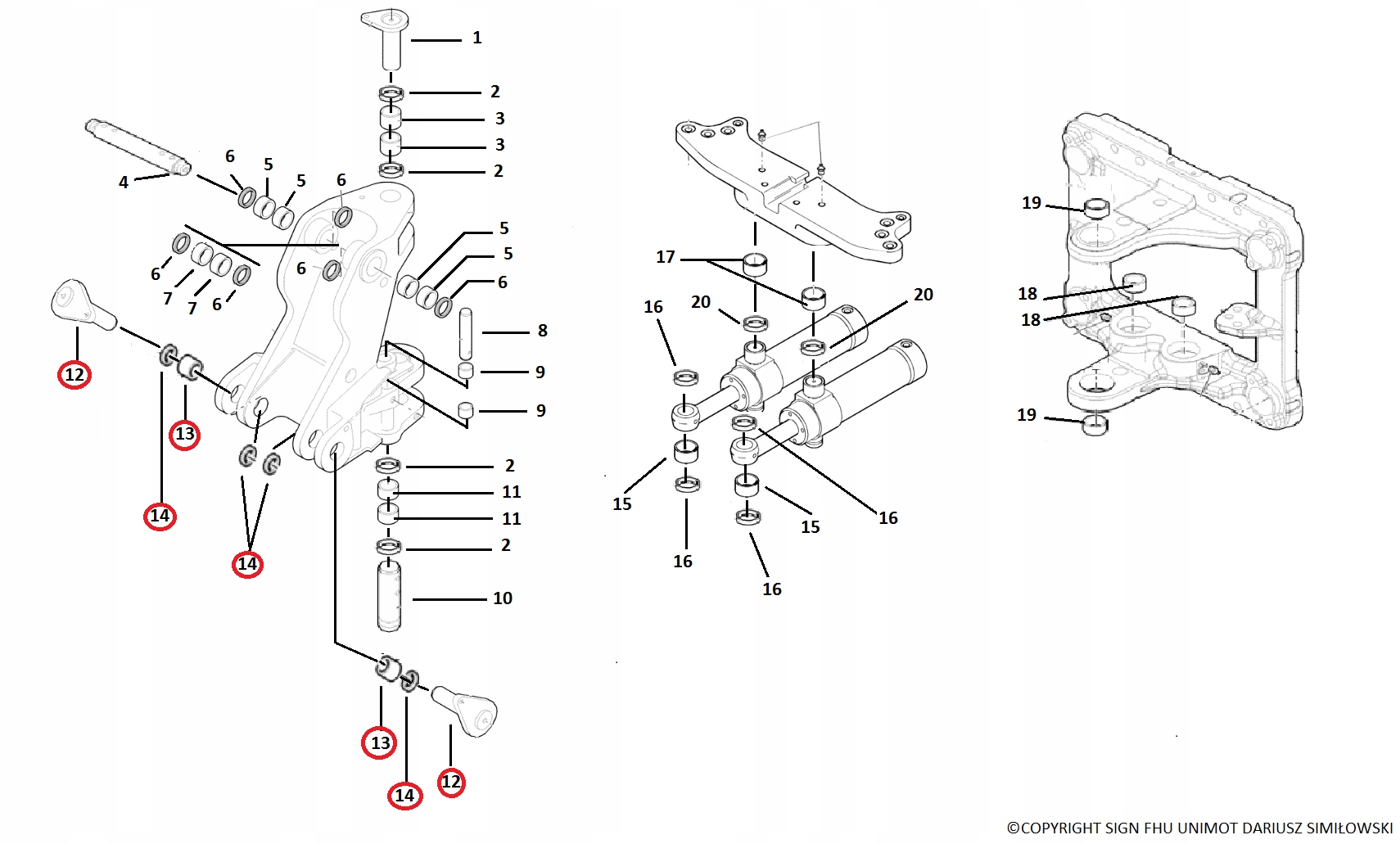SWORZNIE TULEJE NH B100B B95 B110 KONIK BOOM OEM Machine type Excavator Backhoe loader Loader