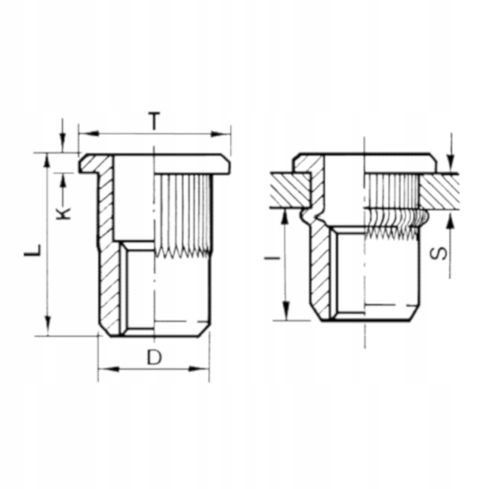 M8 NITONAKRETKA NIERDZEWNA WALCOWA DLUGA 100SZT Producent code KAT034121