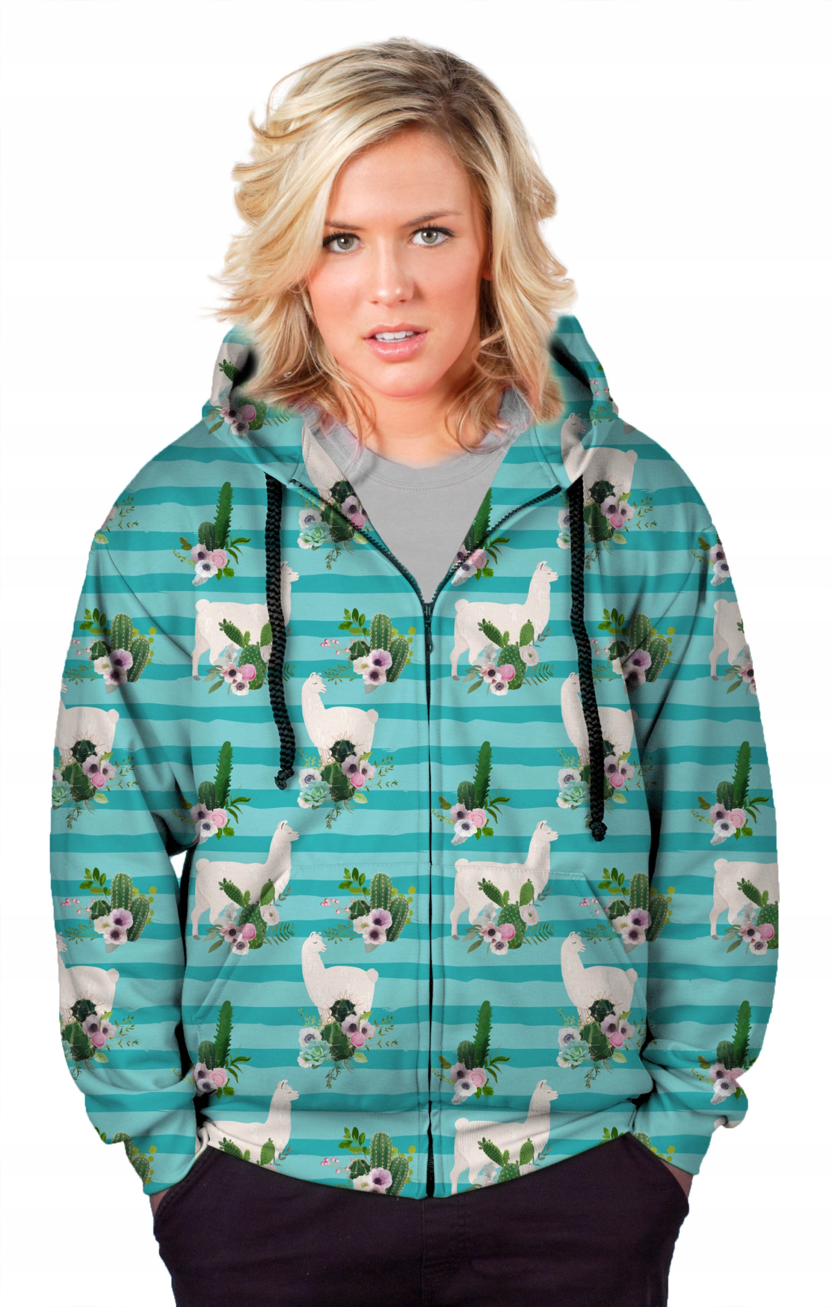 

Bluza Damska Zamek Print XXL Lamy Kaktusy Stylowa