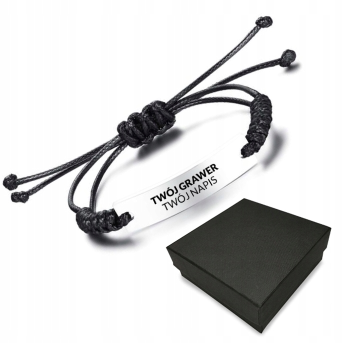 

Sznurkowana Bransoletka Z Grawerem Z Napisem