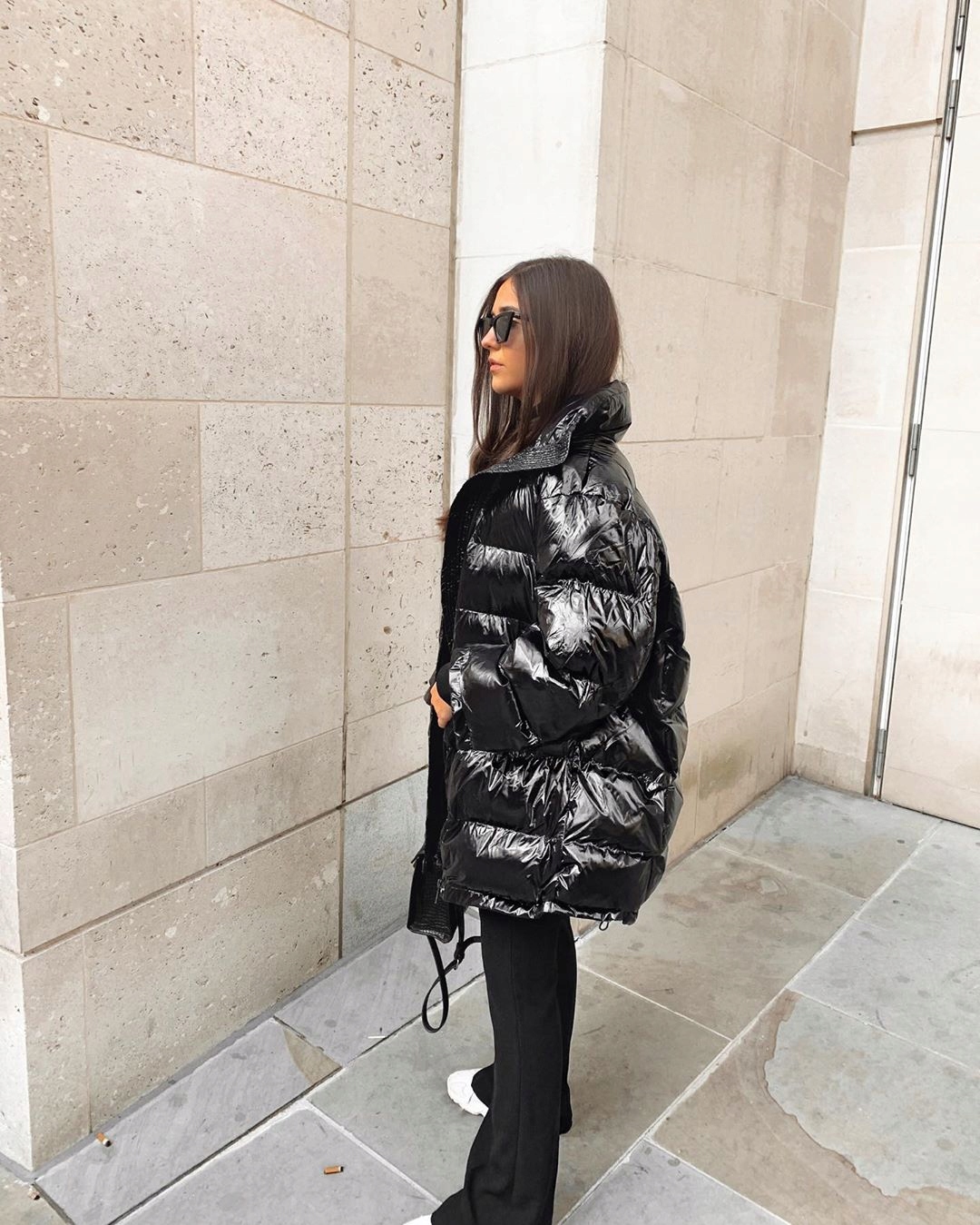 Zara kurtka pikowana z błyszczącym wykończeniem L Rękaw długi rękaw