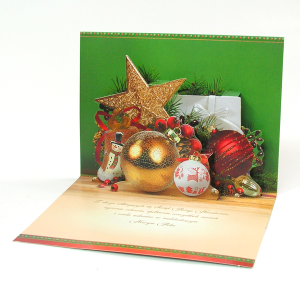 KARNET LAURKA KARTKA Boże Nardzenie PRZESTRZENNA