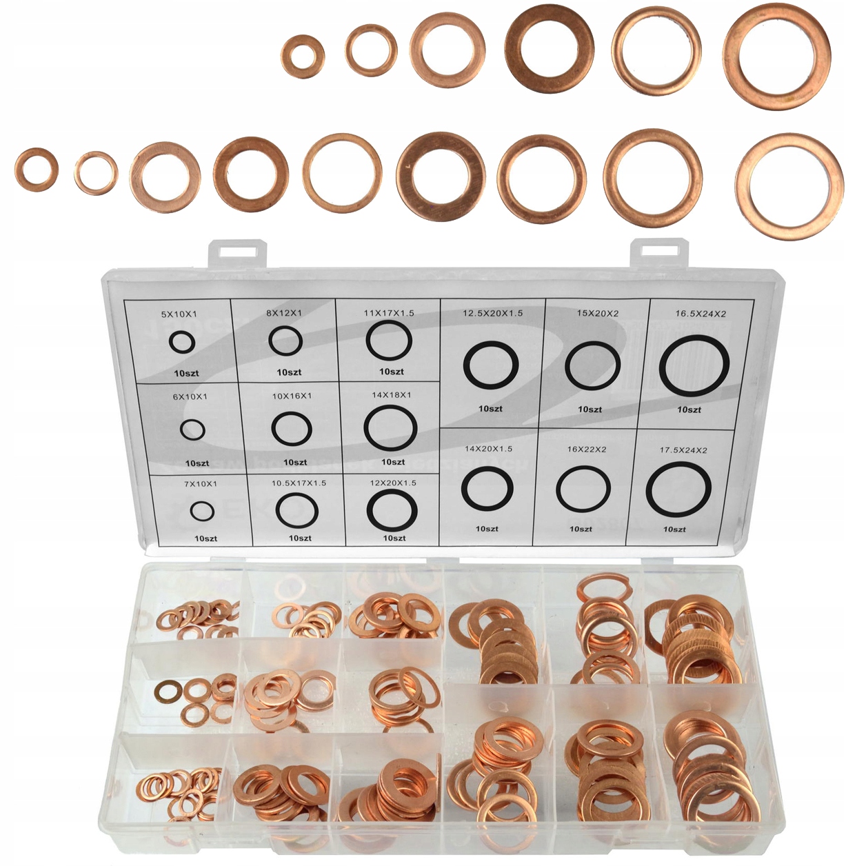 

Podkładki Miedziane Zestaw 150 Sztuk