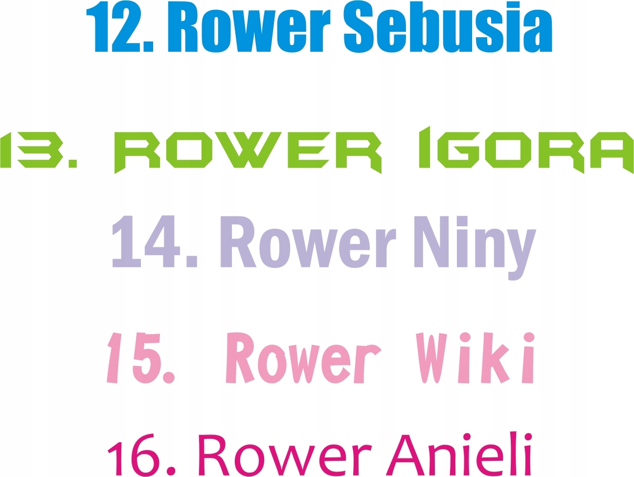 

Naklejka na rower Imię Nazwisko dowolny tekst