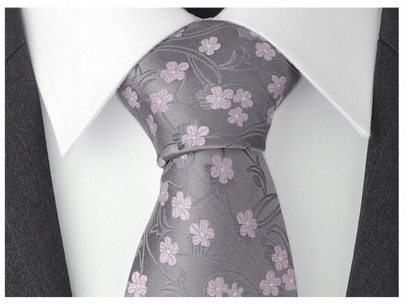 

Mikrofibra Krawat Męski Ślub Kwiatki Róż Szary G84