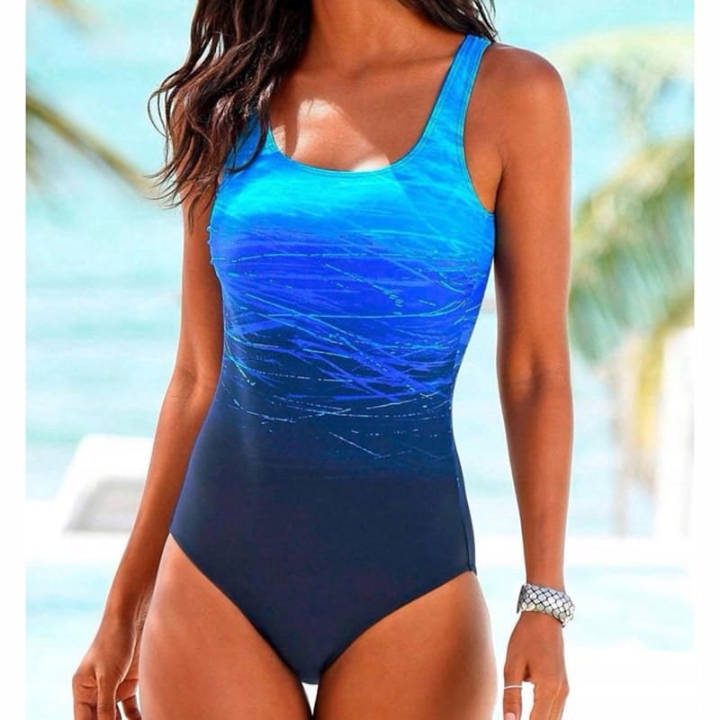 JEDNOCZĘŚCIOWY KOSTIUM KĄPIELOWY NIEBIESKI MAUI L Marka SNM