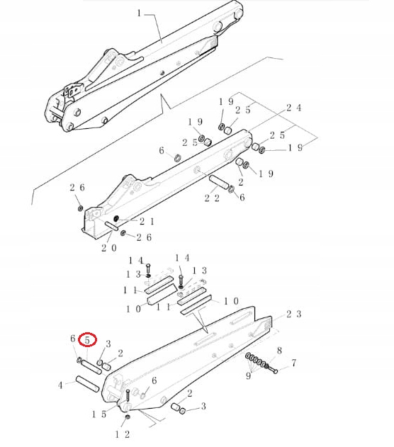 85801309 - Плечевой штифт задняя крышка 580SR 695SR 590sr 45x270