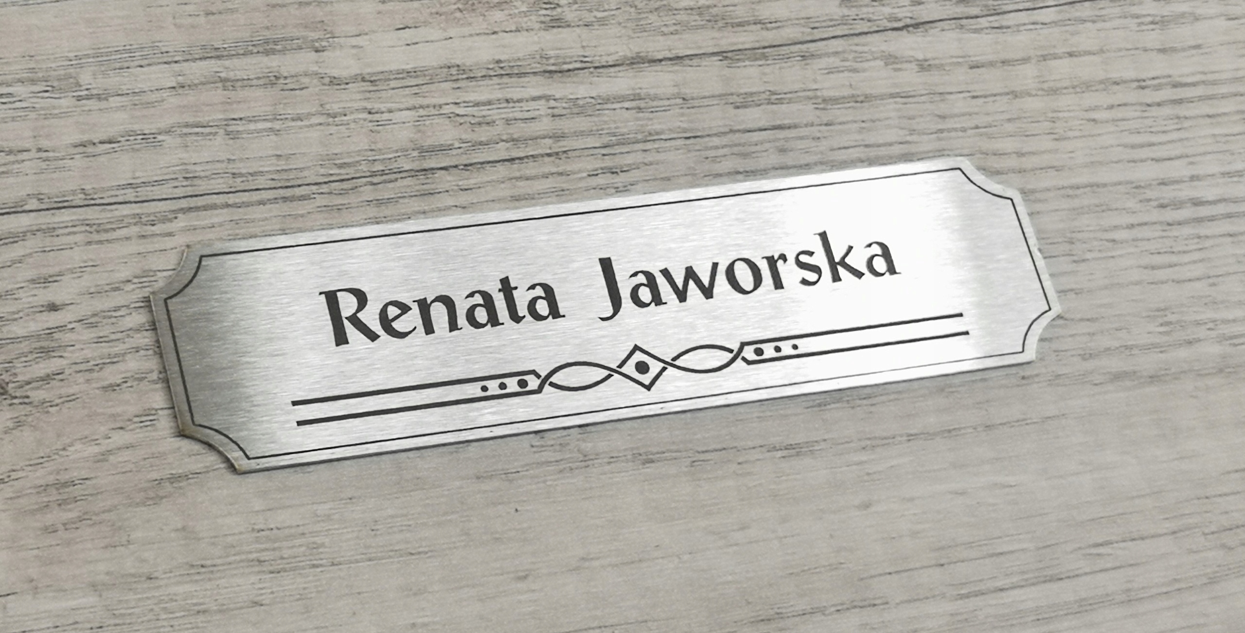 TABLICZKA STAL INOX DRZWI szyld 130x33 mm LEKE Marka inny