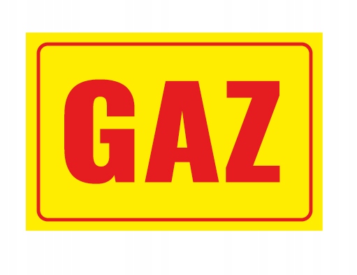

Naklejka Ostrzeżenie Uwaga Gaz czerwony 15cm